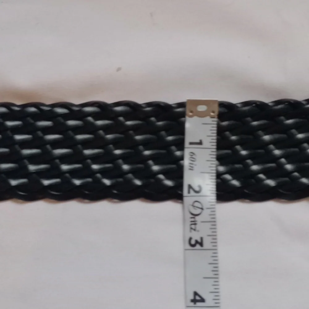 Michael Kors Black Woven Belt with Silver Accents, Medium